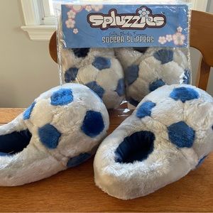 Fuzzy Soccer Slippers